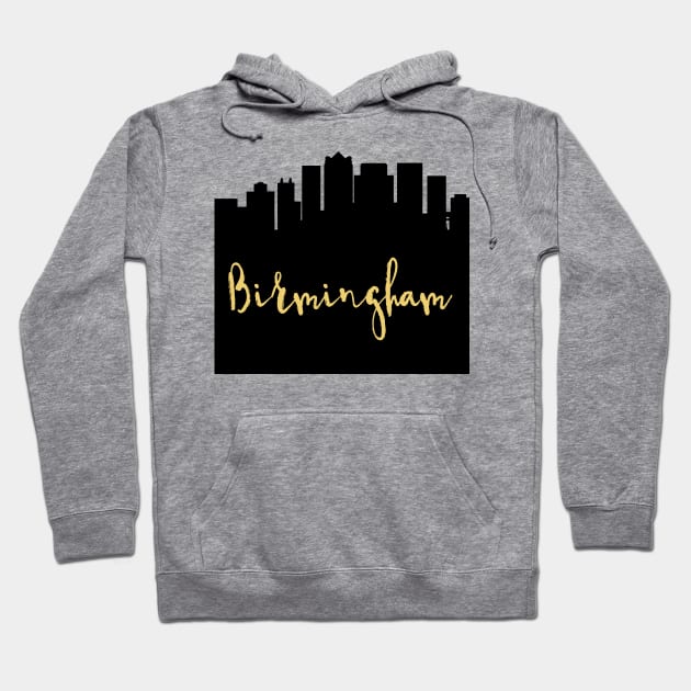 BIRMINGHAM ENGLAND DESIGNER SILHOUETTE SKYLINE ART Hoodie by deificusArt